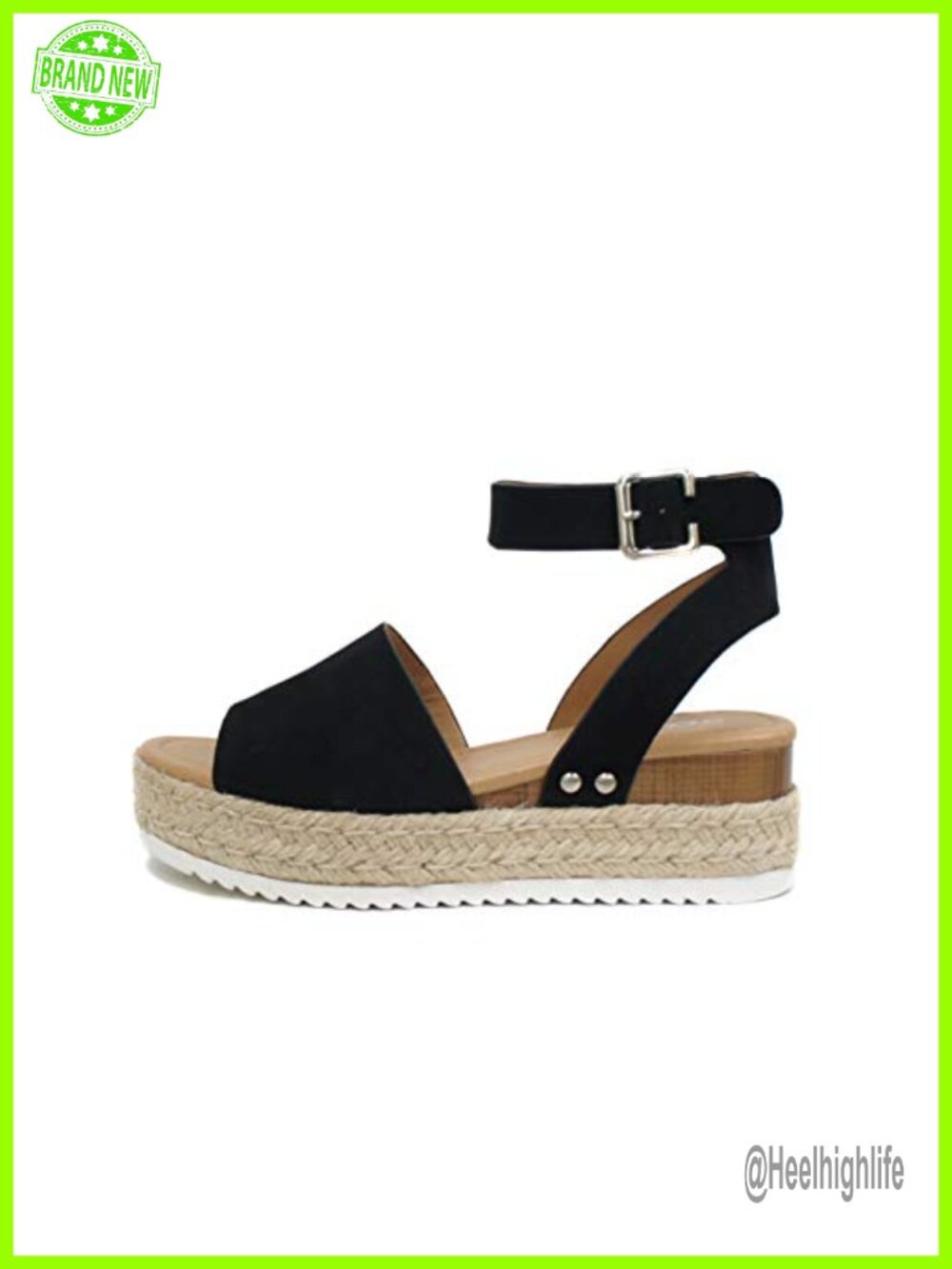 Soda Topic Open Toe Ankle Strap Espadrille Wedge Sandals Flatform